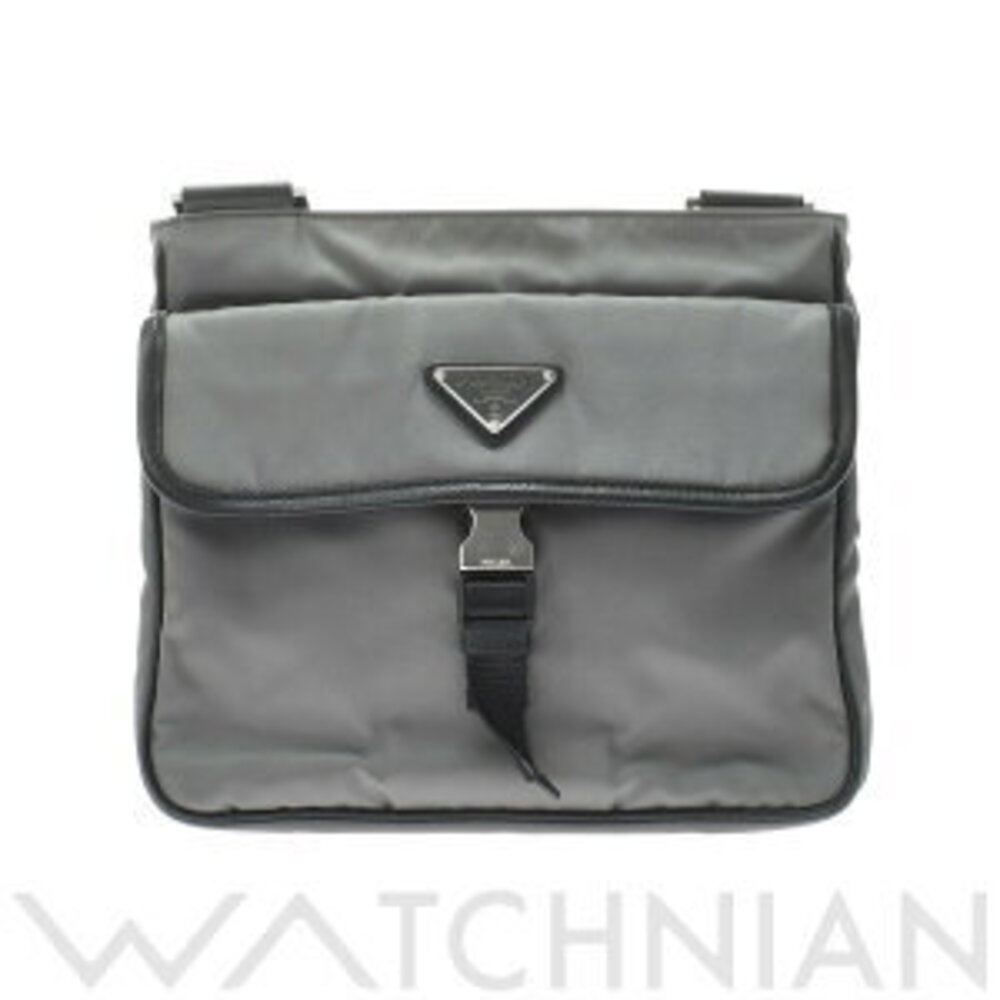 Prada Slate Gray Black Shoulder Bag